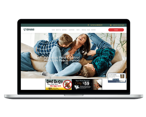Pegasus Pest Control, Pest Control Website Designed by Blue Frog Web Design