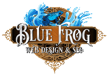 blue frog mega menu logo